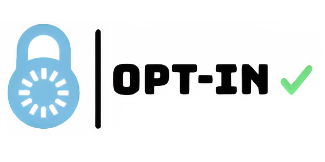 Logo, das ein Schloss mit Ladekreis, den Schriftzug "OPT-IN" sowie ein Häkchen dahinter zeigt