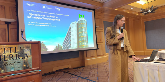 Lisa Schned giving a presentation