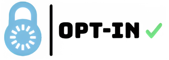 Logo that shows a lock with a loading circle and the letters "OPT-IN" with a checkmark